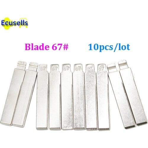10pcs/lot NO. 67 Car blank uncut flip Remote Key Blade 67# new Modified Flip Remote Key Blade HU92 fly key