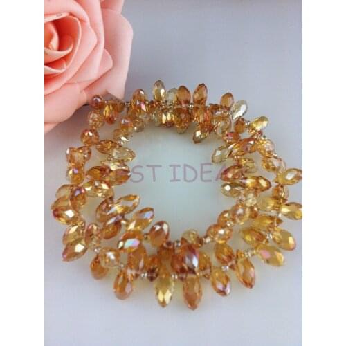 100pcs 6*12mm Wine Red Plating Quartz Faceted Crystal Glass Teardrop Beads Crystal Loose Beads DIY free shipping