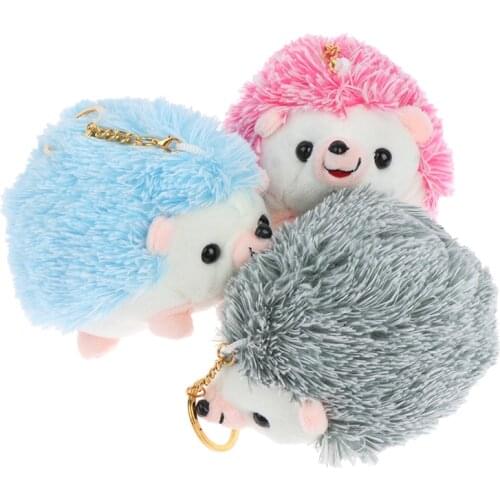 12CM Plush Hedgehog Toys Key Chain Ring Pendant Plush Toy Animal Stuffed Toys