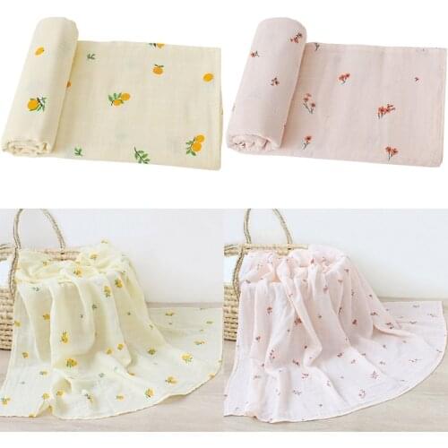 120x120cm Baby Muslin Blanket Soft 2 Layers Gauze Infant Newborn Swaddle Wrap Sleepsack Stroller Cover Bedding