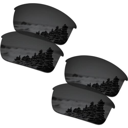 SmartVLT 2 Pairs Polarized Sunglasses Replacement Lenses for Oakley Bottle Rocket Stealth Black and Stealth Black