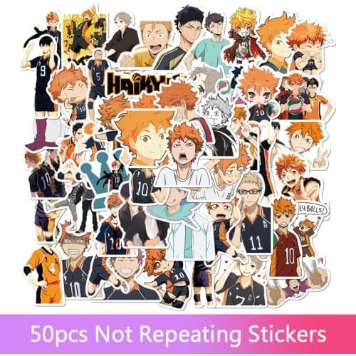 50Pcs/Set Haikyuu Stickers Japanese Anime Sticker Volleyball for Decal on Guitar Suitcase Laptop Phone Stickers