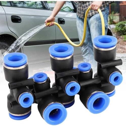 50Pcs PEG12-6-12 Quick Connector 3 Way PU Air Pipe Tube Plastic Pneumatic Connectors Hose Fitting