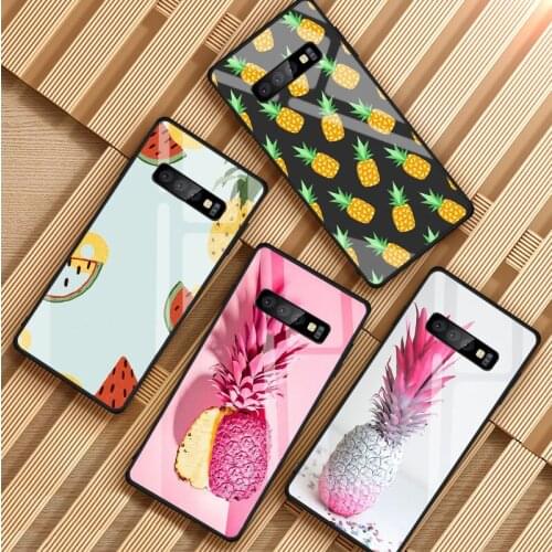 Fruit Pineapple Tempered Glass Phone Case For Samsung Galaxy S8 S9 S10 S20 PLUS J6 J8 2018 NOTE 8 9 10 Cover Shell