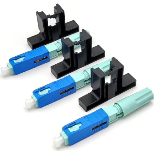 Free shipping 100pcs/lot Embedded Connector SC UPC FTTH holder Fiber Fast Connector with Fiber Quick Connector
