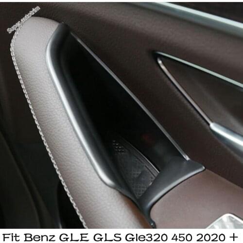 Lapetus Side Door Handle Armrest Sort Out Storage Box 2PCS For Mercedes-Benz GLE GLS Gle320 450 2020 2021 Black Interior Parts