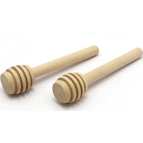 8cm Long Mini Wooden Honey Stick Honey Dippers Party Supply Spoon Stick Honey Jar Stick Kitchen Tool LX2317