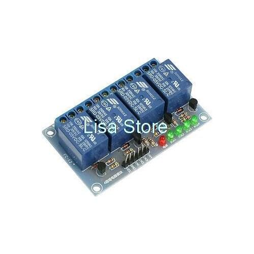 Electronic SRD-05VDC-SL-C 4 Channel DC 5V Coil High Lever Power Relay Module