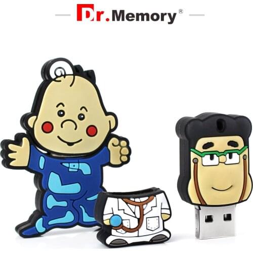 Dr.Memory Cartoon Doctors Kid Child Pendrive 4GB 8GB 16GB 32GB 64GB 128GB USB 2.0 Flash Drive Memory Stick Pen Drive USB Disk