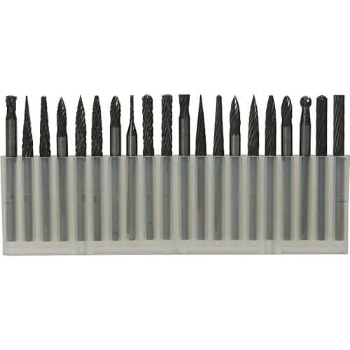 20pcs 3.175mm 1/8" Tungsten Carbide Cutter CNC Bits Rotary Burr Set Cnc Router Bits W/ CED 1/8''cutter