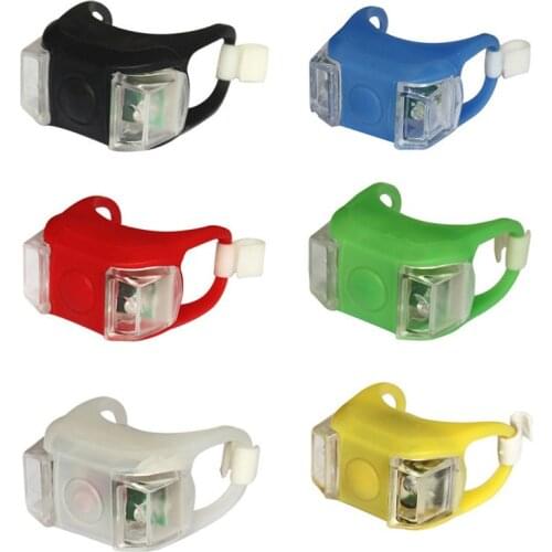 1Pc Silicone Bike Bicycle Lights Waterproof Cycling Front Rear Rail Light Handlebar LED Flash Safety Warning Lamps Accessories