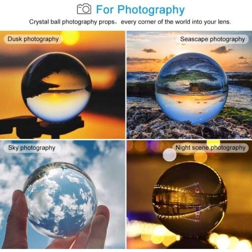New 20/30/40mm Clear Glass Crystal Ball Healing Magic Sphere Photography Props Lensball Home Decor Hogar