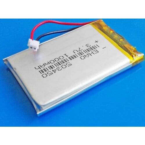 JST ZH 1.5mm 2pin 3.7V 1000mAh Polymer Lithium Rechargeable Lipo battery 503450 053450 for smart phone DVD mp3 Led Lamp camera