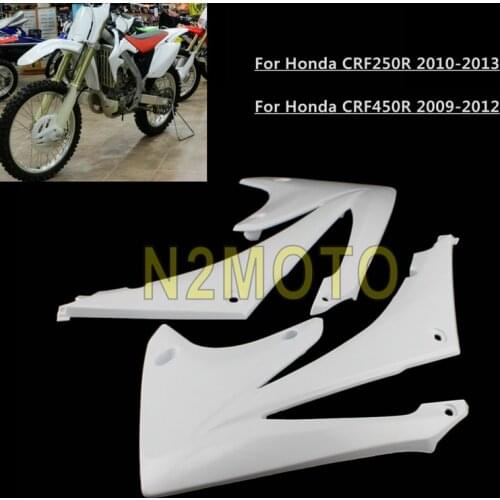 White Motorcycle Plastic Front Side Radiator Shrouds for Honda CRF250R CRF450R CRF 250 450 R 2009-2013