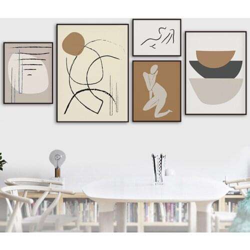 Wall Art Canvas Painting Girl Body Line Drewing Abstract Nordic Posters And Prints Wall Pictures For Living Room Home Decoration