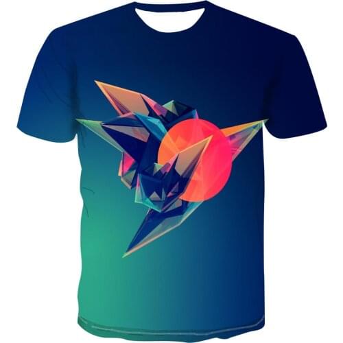 New Trend High Quality Men 'S Short Sleeve T -Shirt 2020 3d Color Wolf Fashion Print Geometric Versatile T -Shirt For Men