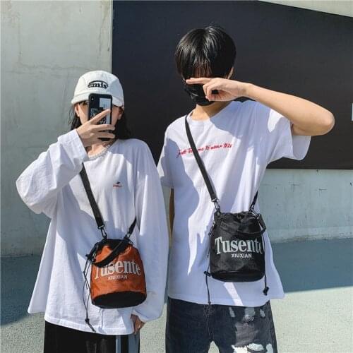 2021 New Womans Bag Pure Color Ladies Handbag Bucket Bag Fashion Couple Messenger Bag Shoulder Bag Harajuku little bag