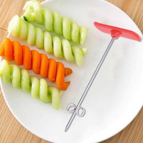 Vegetables Spiral Knife Carving Tool Potato Carrot Cucumber Salad Chopper Manual Spiral Screw Slicer Spiralizer