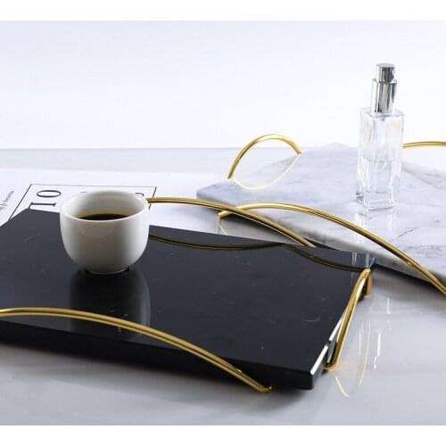Nordic INS Marble Tray Tea Tray Tea Cup Household Jewelry Cosmetics Storage Tray Bathroom Tray