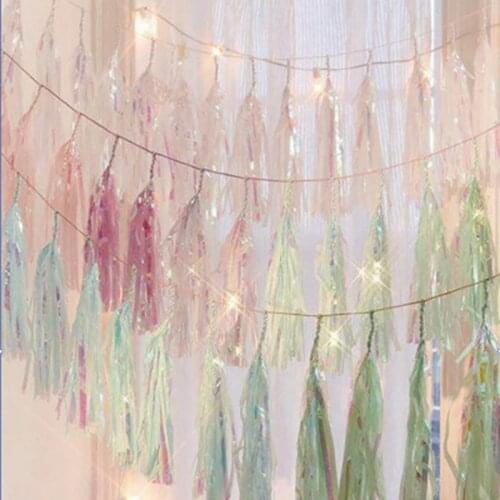 Rainbow Color Metallic Foil Fringe Shiny Rain Curtains Decor backdrop curtain for Birthday Day wedding backdrop party backdrop