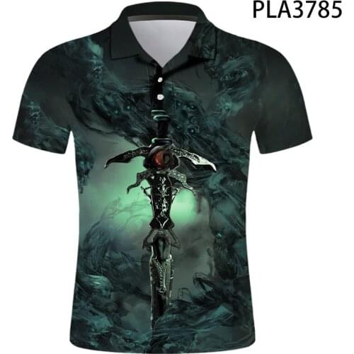 2020 New Summer Sword Streetwear Men Shirts 3D Printed Fashion Casual Ropa De Hombre Short Sleeve Harajuku Polo Homme Ropa