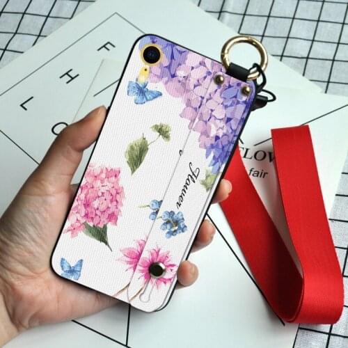 Wrist Strap Silicone Case For iPhone X XR 8 7 6 6S Plus SE 2020 3D Floral Neck Lanyard Cover For iPhone 12 Mini 11 Pro XS Max