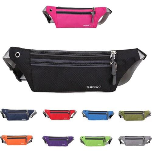 25PCS / LOT Sport Fanny Pack High Quality Waterproof Waist Bag with Earphone Hole Mens Womans Phone Pouch Breathable Bum Bag