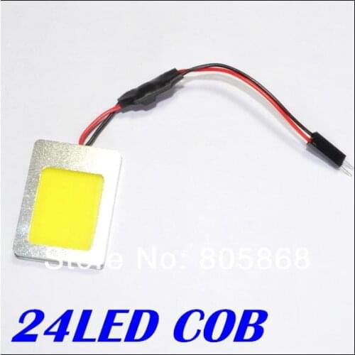 Car panel light 4w Cob Chip 24led Led Car Interior Light T10 Festoon Dome Ba9s Adapter 12v Vehicle Panel Free Shipping