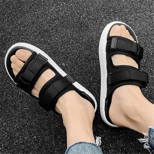 2021 Summer Fashion Men Soft Sole Slippers Outdoor Comfortable Beach Shoes High Quality Rubber Bottom Streetwear Style Zapatos