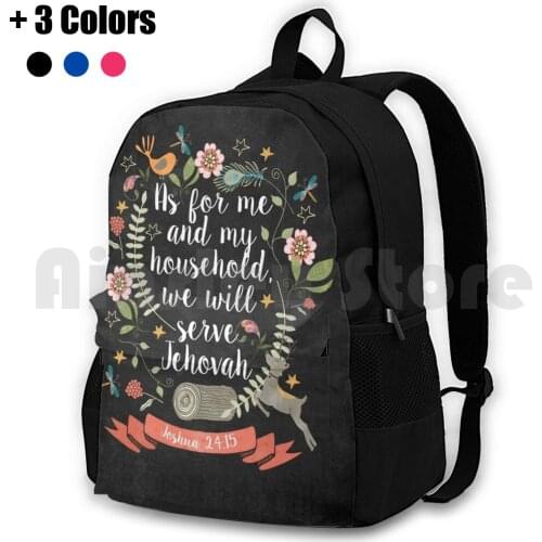 Joshua 24 : 15 Outdoor Hiking Backpack Waterproof Camping Travel Joshua 24 15 Bible Verse Bible Verse Jw Jw Arts And