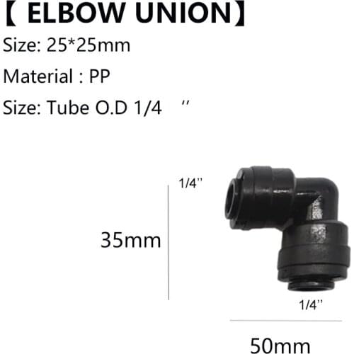 1/4 Elbow Union Connector L Shape Fitting For 6.35mm Water Hose Miting Sprayer Parts 10 Pcs