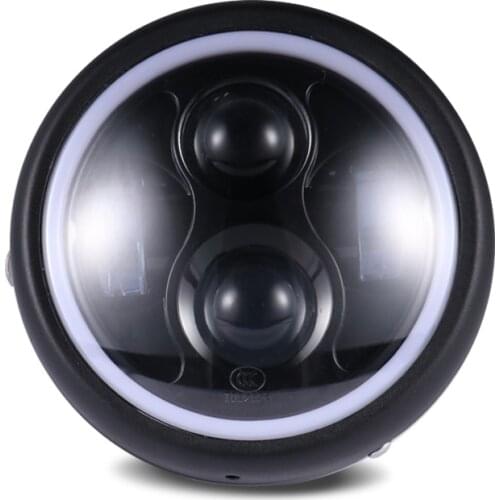 Custom 6'' LED Universal Headlight Projector DRL Head Lamp Motorcycle For Kawasaki Yamaha Suzuki Honda BMW Ducati Aprilia