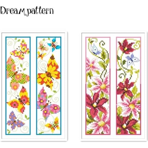 Butterfly patterns on both sides bookmarks cross stitch kit counted 18ct 14ct Plastic Fabric needlework embroidery Craft kit