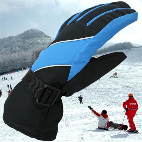 High Quality Waterproof Children Kids Ski Gloves Black Baby Winter Warm Full Finger Blue Boys Girls Snow Snowboard Gloves