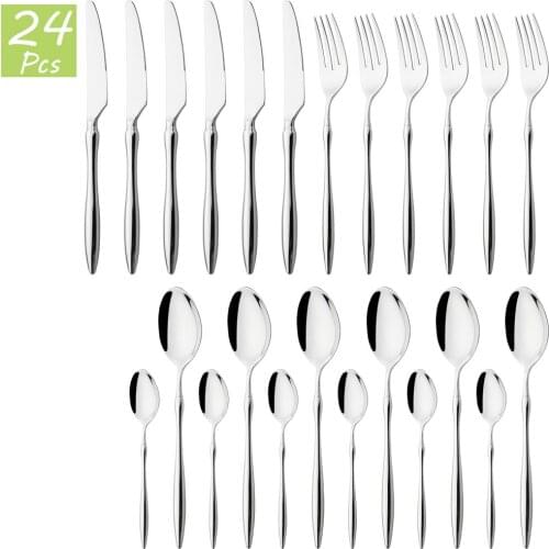 High Quality 304 Stainless Steel Cutlery Set Knife Fork Coffee Spoon Dinnerware Tableware Set Kitchen Party Silverware Flatware