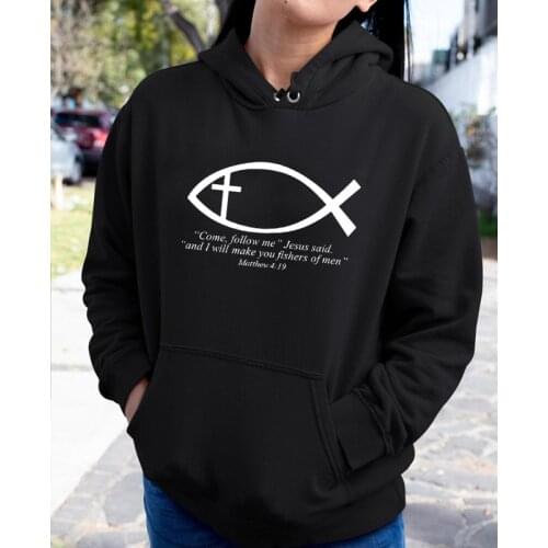 Come Follow Me Jesus Said Hoody Funny Unisex Long Sleeve Jumper Faith Pullover Casual Women Christian Religion Hoodie