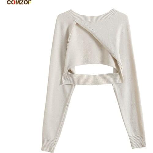 2021 Autumn Women Asymmetry T Shirt Long Sleeve Knitwear Blouse Fashion Knitting Tees Clothing Hollow Out Camisetas De Mujer