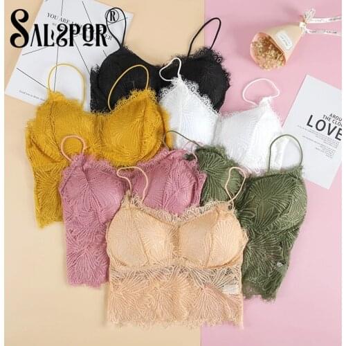 SALSPOR New Lace Korean Wireless Bra Sexy Women Tube Top Colorful Beautiful Underwear Comfortable Lingerie