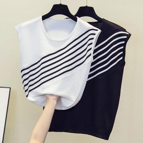 Chic casual Summer Basic O-neck Sweater pullovers Women 2021 loose Knit Pullover female sleeveless Oversized Sweaters jumper