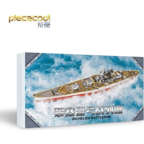 2020 Piece cool 3D Metal Puzzle Figure Toy RICHELIEU BATTLESHIP model Educational Puzzle 3D Models Gift jigsaw Toys For Children