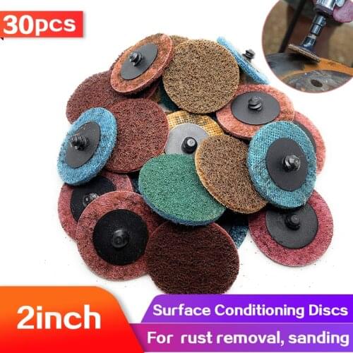 30Pcs 2 inch Roloc Quick Change Discs Surface Conditioning Discs Sanding Disc for Surface prep, Paint Stripping, Grinding