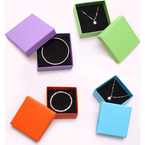 50pcs Jewelry Box Jelly Square Bracelet Boxes Pendant Packaging Box Gift Boxes 8.3*8.3*3.5cm
