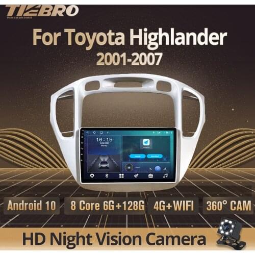2DIN Android10 Car Radio For Toyota Highlander 2001-2007 GPS Navigation Auto Radio Stereo Receiver DSP Car Multimedia Player IGO