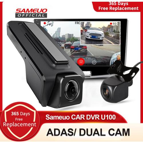 SAMEUO U100 Dash cam Front and rear ADAS 1080P 720P USB Car DVR Android Camera Video recorder night vision for Car navigation