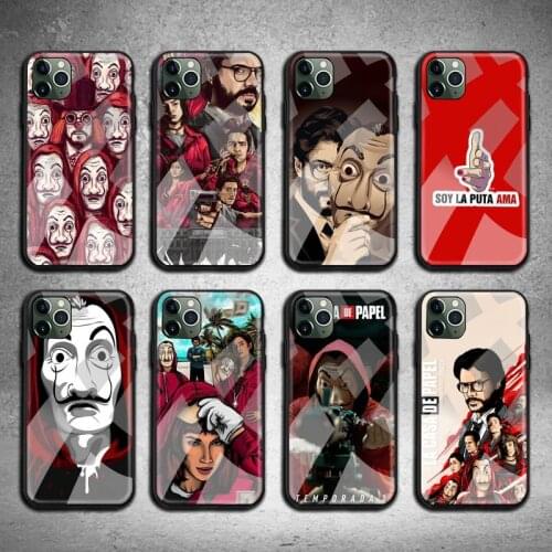 Spain TV Money Heist House Paper Phone Case Tempered Glass For iPhone 12 pro max mini 11 Pro XR XS MAX 8 X 7 6S 6 Plus SE 2020