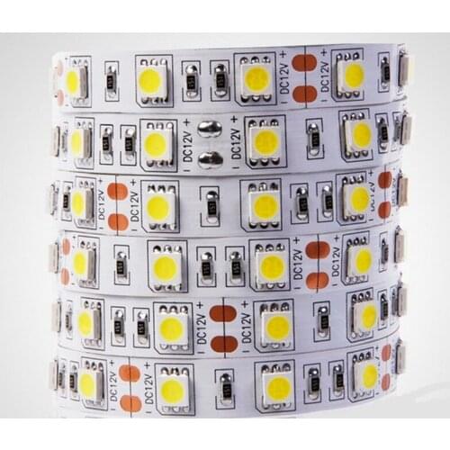 DC12V led strip 5050 SMD 5M 300led 60led/m Cool white/Warm white flexible led ribbon non-waterproof indoor decoration lamp