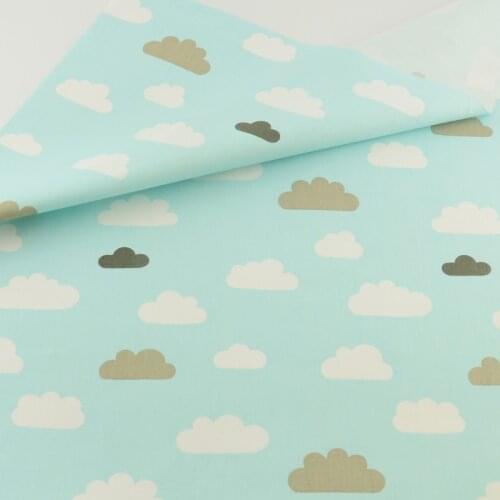 Home Textile Patchwork Sewing Cloth Craft Teramila Fabrics Tecido Blue Cloud Cotton Fabric Quilting Bedding Decoration Tissue