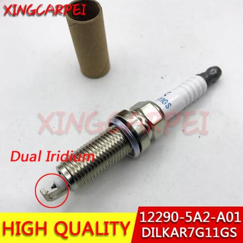 Hot 4pcs/lot Dual Iridium Spark Plug 12290-5A2-A01 DILKAR7G11GS Fit For Honda Accord Civic Acura ILX 122905A2A01 DILKAR7G11GS