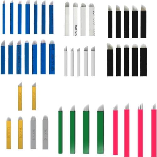 Microblading Needles 0.16mm multiple choice colorful pcd Nano LAMINA MICRO flex Blade For Tebori Manual Tattoo Pen