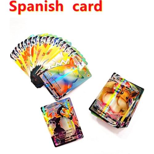 Pokémon Card Spanish Language TAG VMAX GX Flash Game Card Childrens Game Toy